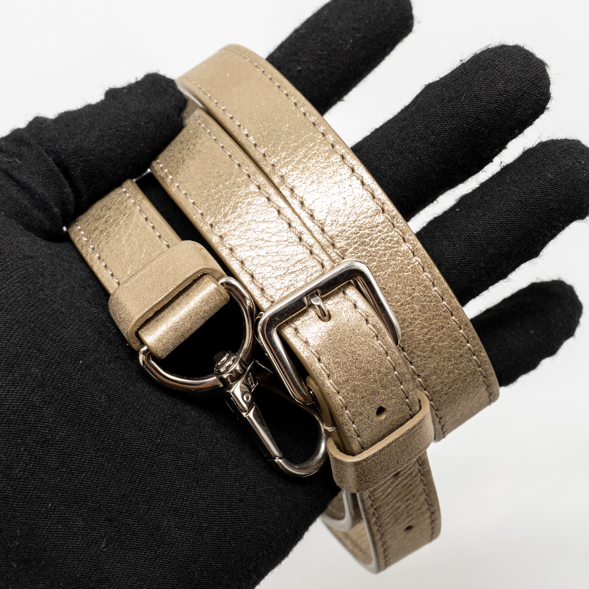AAA Replica Louis Vuitton LV CAPUCINES BB LEATHER METALLIC SILVER SHW