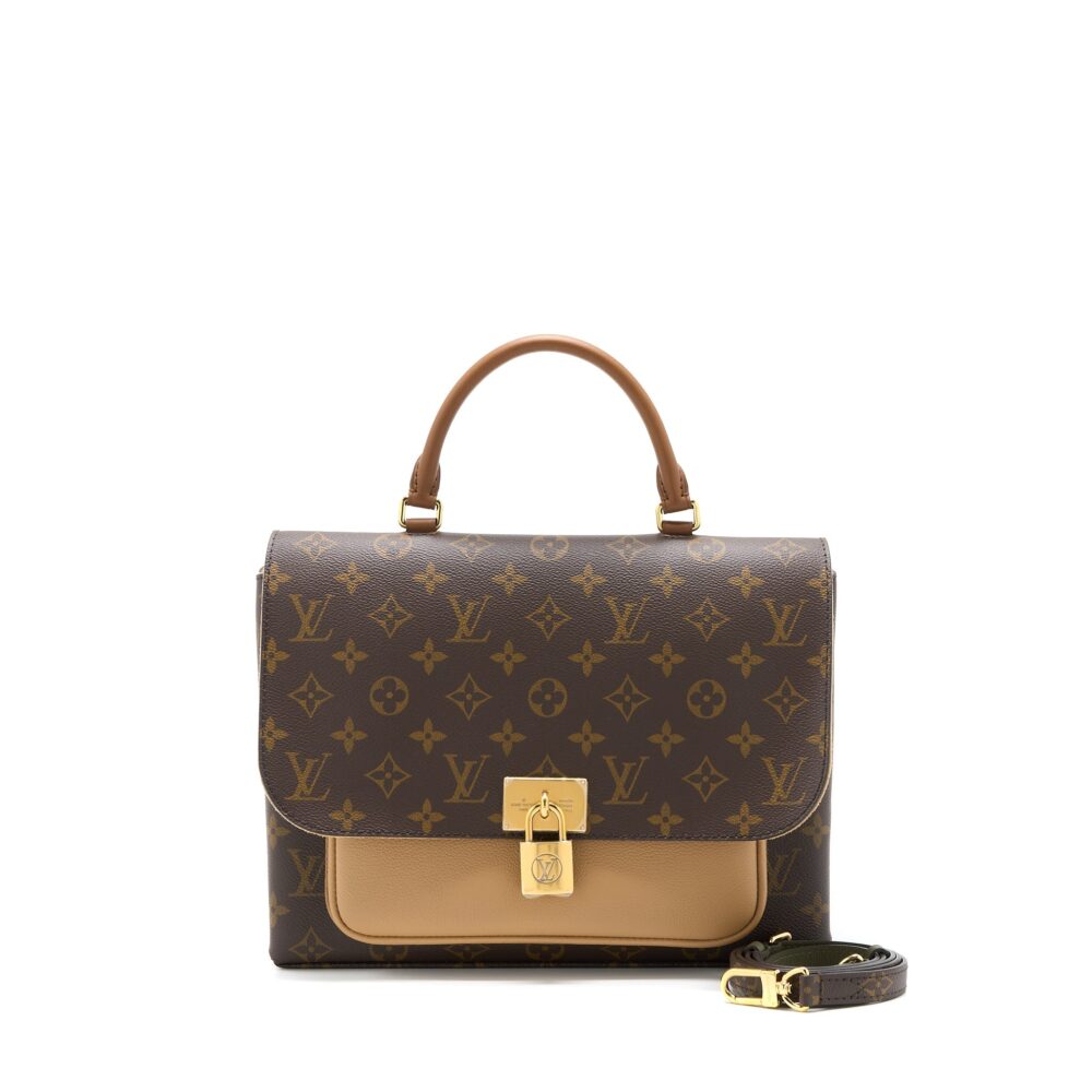 AAA Replica Louis Vuitton LV MARIGNAN TOP HANDLE MESSENGER BAG MONOGRAM CANVAS BROWN GHW