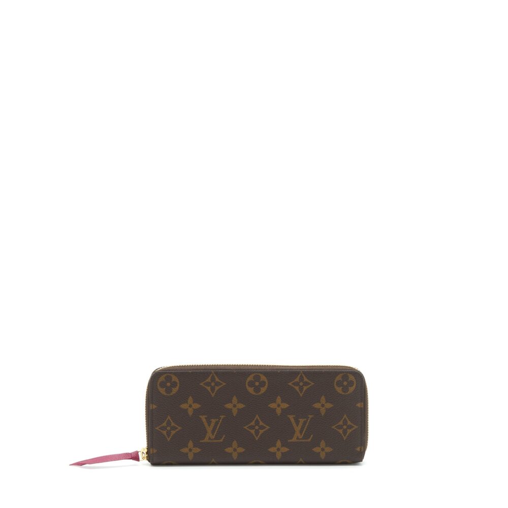 AAA Replica Louis Vuitton LV CLEMENCE LONG WALLET MONOGRAM CANVAS FUCHSIA