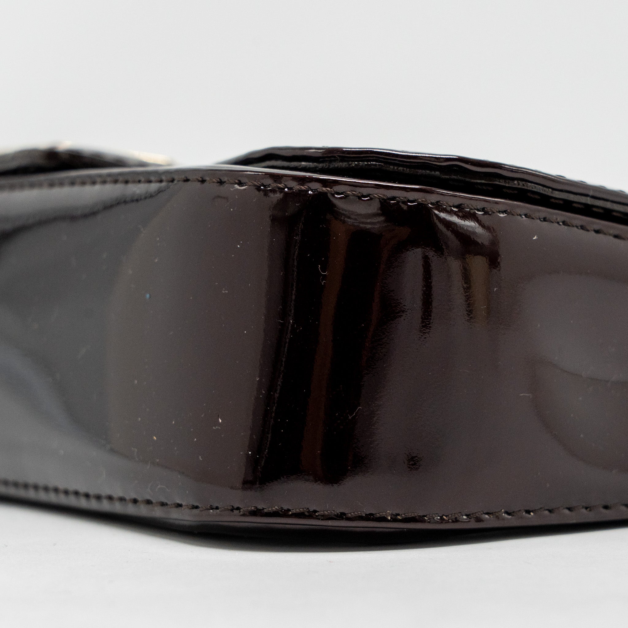 AAA Replica Louis Vuitton LV SOBE CLUTCH PATENT LEATHER DARK PURPLE GHW