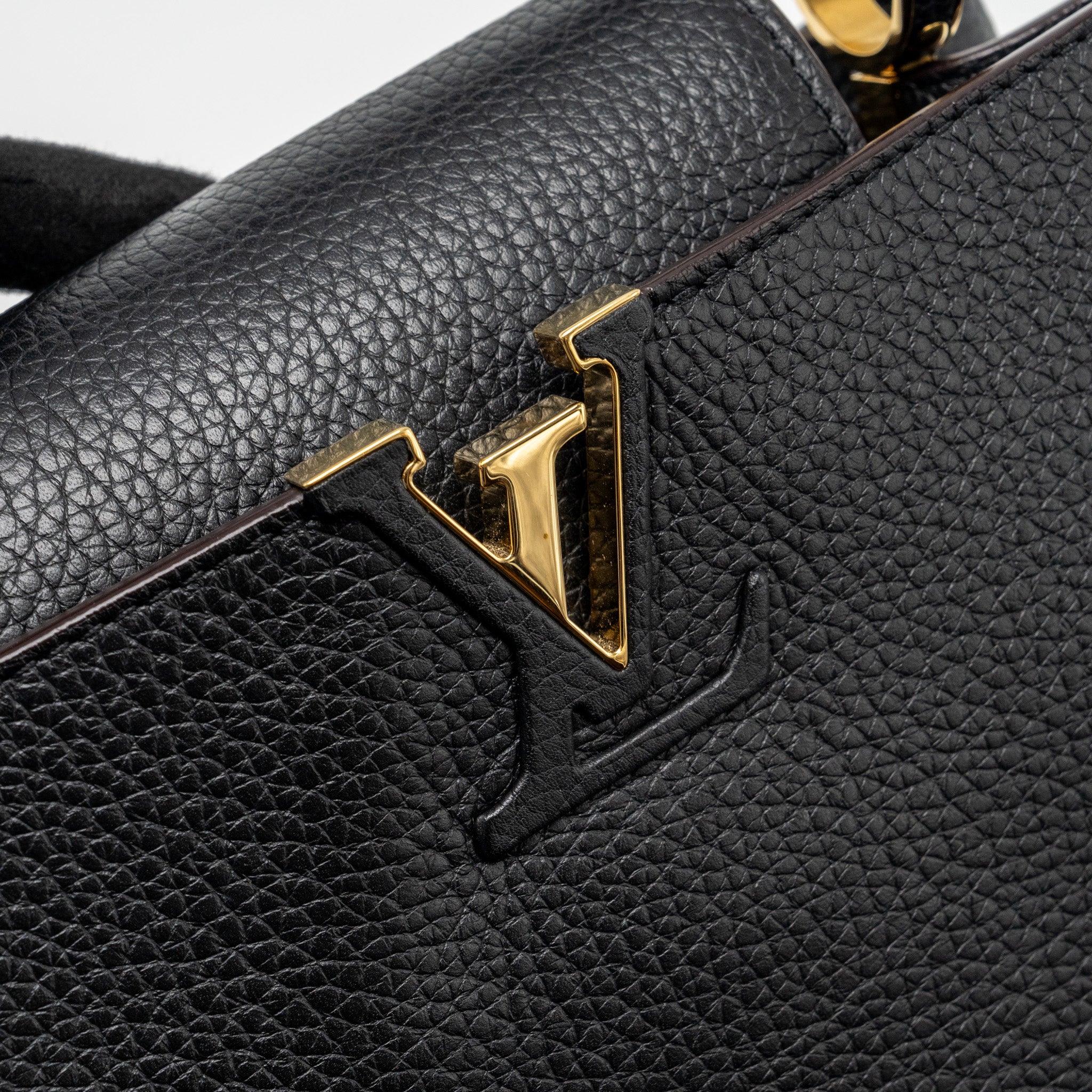 AAA Replica Louis Vuitton LV CAPUCINES BB TAURILLON CALFSKIN BLACK GHW