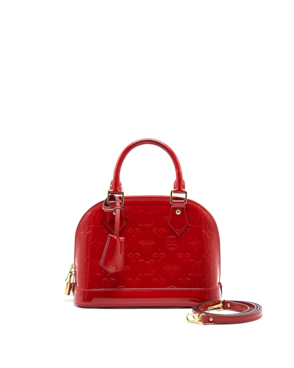 AAA Replica Louis Vuitton LV ALMA BB IN PATENT LEATHER RED