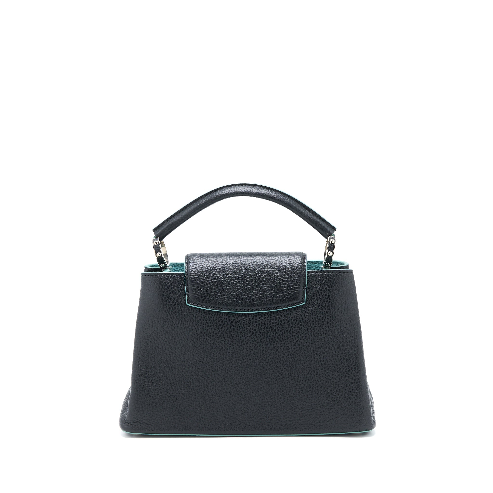 AAA Replica Louis Vuitton LV CAPUCINES BB TAURILLON BLACK/ BLUE SHW