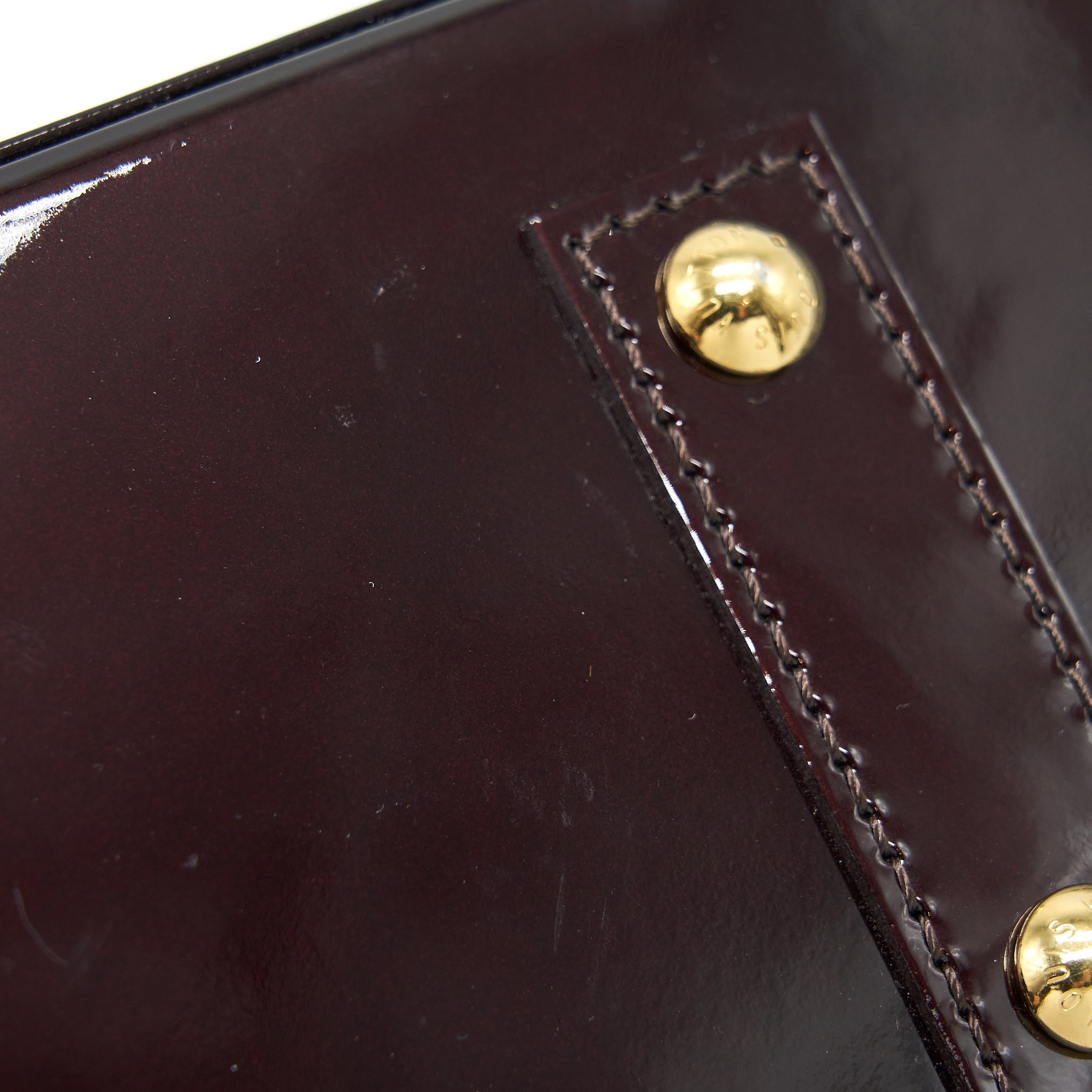 AAA Replica Louis Vuitton LV ALMA BB PATENT AMARANTE RAYE GHW