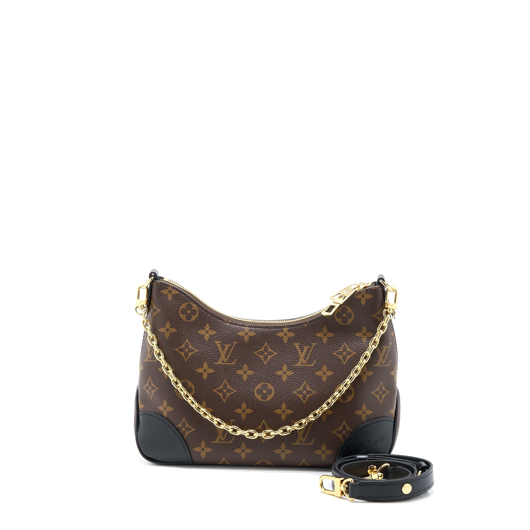 AAA Replica Louis Vuitton LV BOULOGNE BAG MONOGRAM CANVAS/BLACK GHW (NEW VERSION)