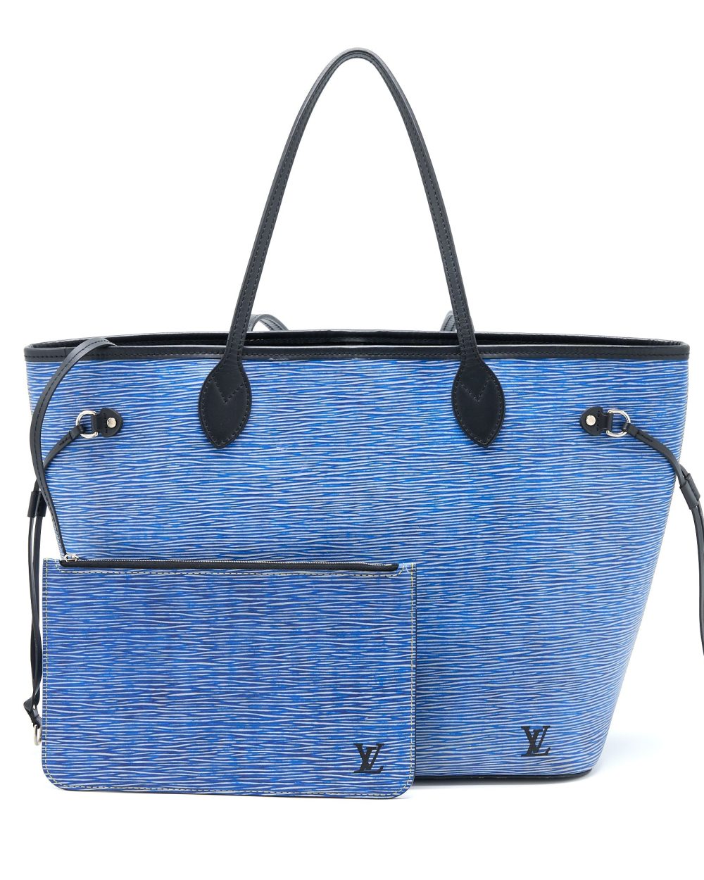 AAA Replica Louis Vuitton LV NEVERFULL MM EPI BLUE DENIM/BLACK SHW