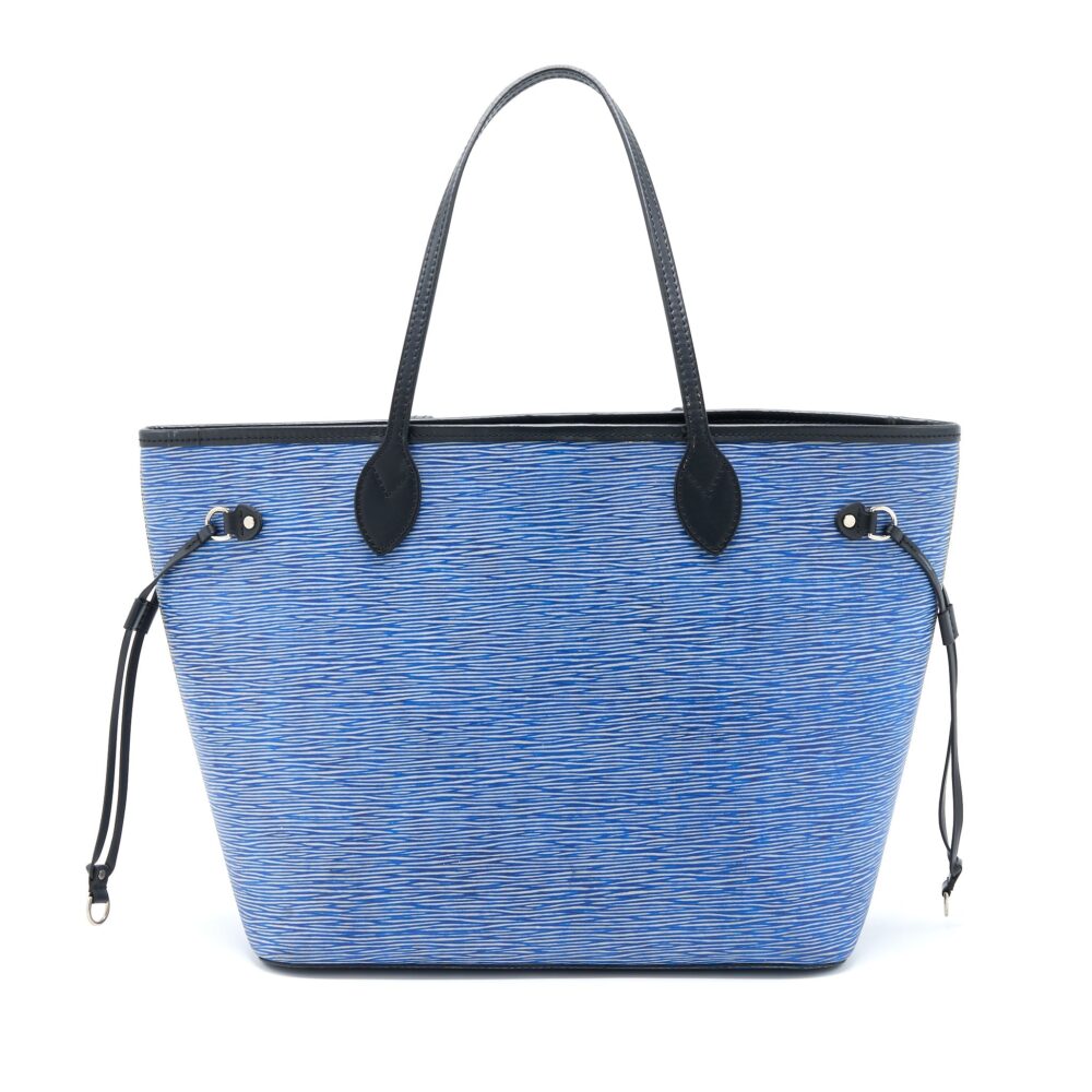 AAA Replica Louis Vuitton LV NEVERFULL MM EPI BLUE DENIM/BLACK SHW