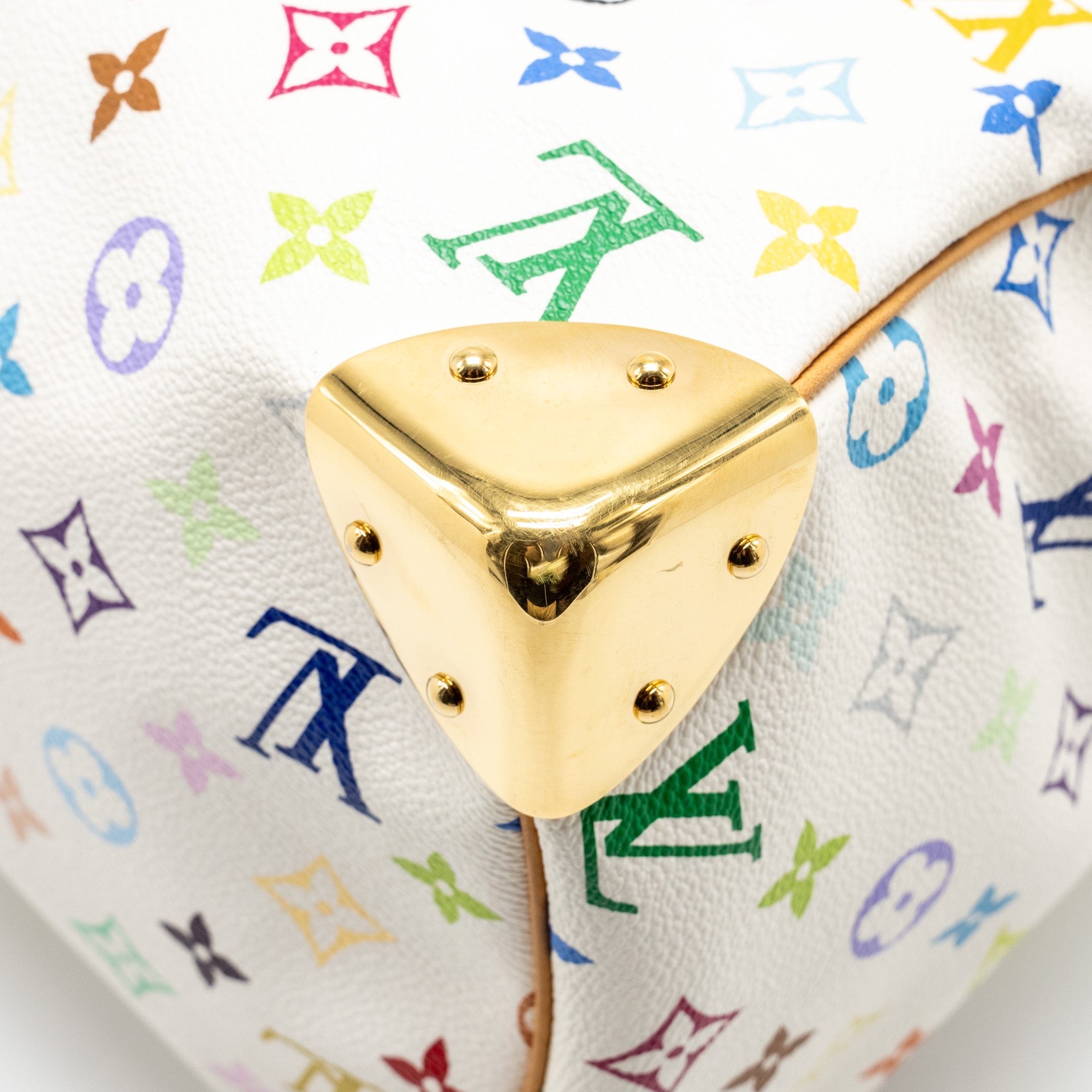 AAA Replica Louis Vuitton LV SPEEDY 30 MONOGRAM CANVAS WHITE MULTICOLOUR GHW