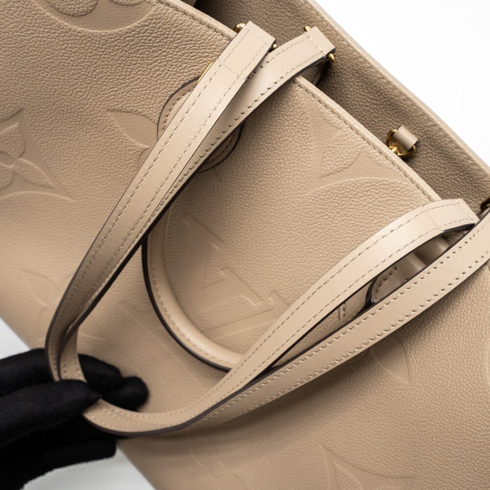 AAA Replica Louis Vuitton LV ON THE GO MM MONOGRAM EMPREINTE TOURTERELLE GHW
