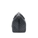 AAA Replica Louis Vuitton LV KEEPALL BANDOULIERE 50 MONOGRAM ECLIPSE CANVAS BLACK/GREY BLACK HARDWARE (NEW VERSION)