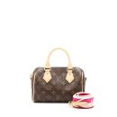 AAA Replica Louis Vuitton LV SPEEDY BANDOULIERE 20 MONOGRAM CANVAS WITH FUCHSIA STRAP GHW