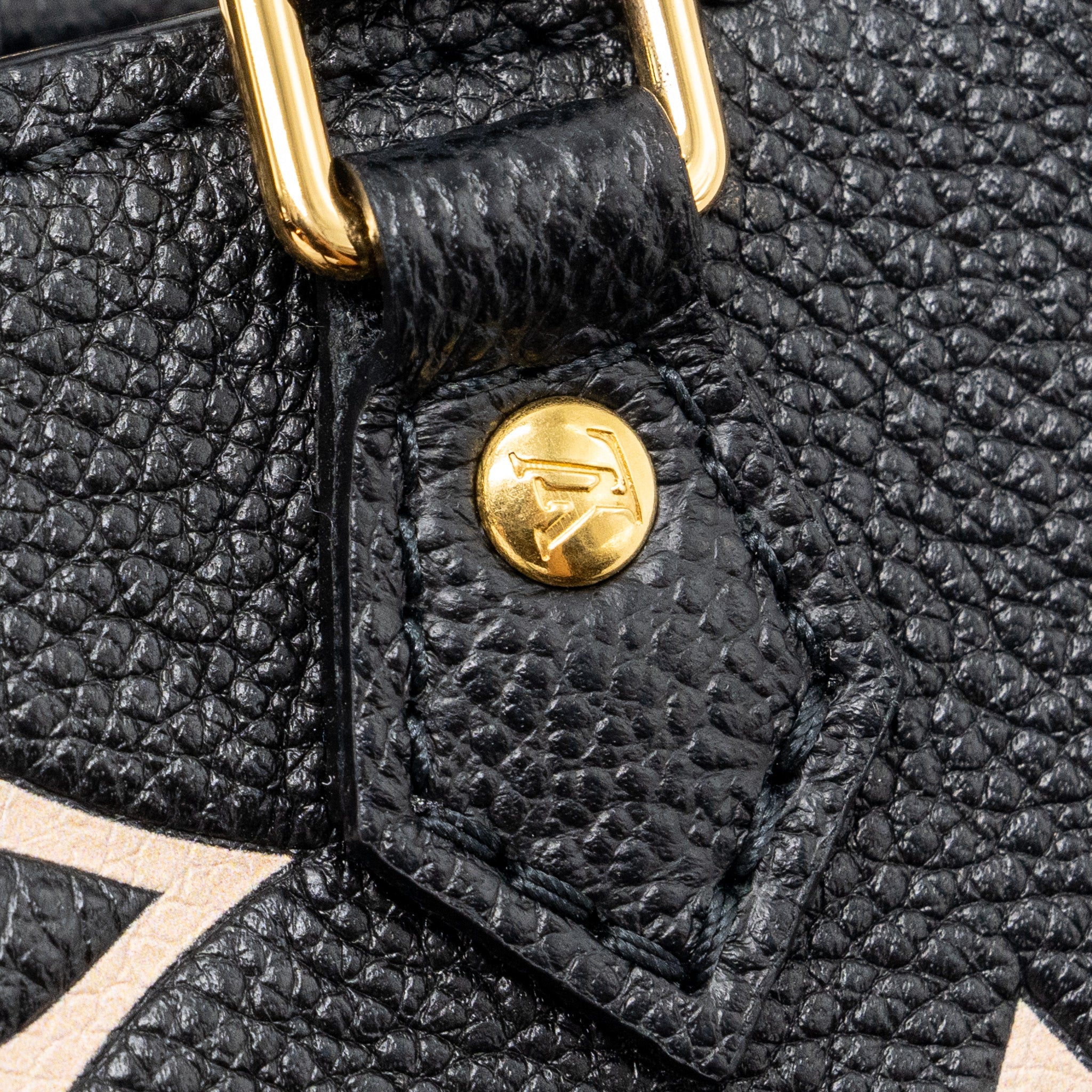 AAA Replica Louis Vuitton LV PETIT SAC PLAT MONOGRAM EMPREINTE BLACK/ BEIGE GHW (NEW VERSION)