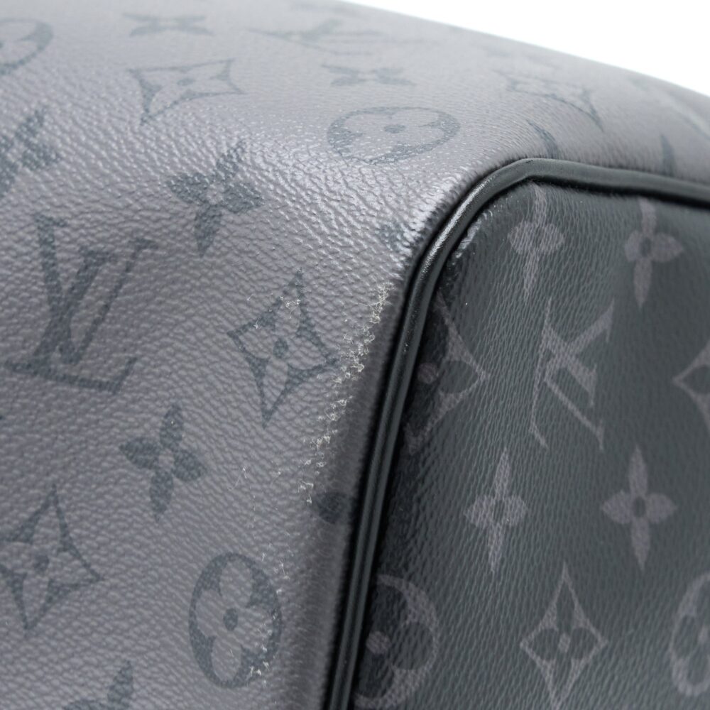 AAA Replica Louis Vuitton LV KEEPALL BANDOULIERE 50 MONOGRAM ECLIPSE CANVAS BLACK/GREY BLACK HARDWARE (NEW VERSION)