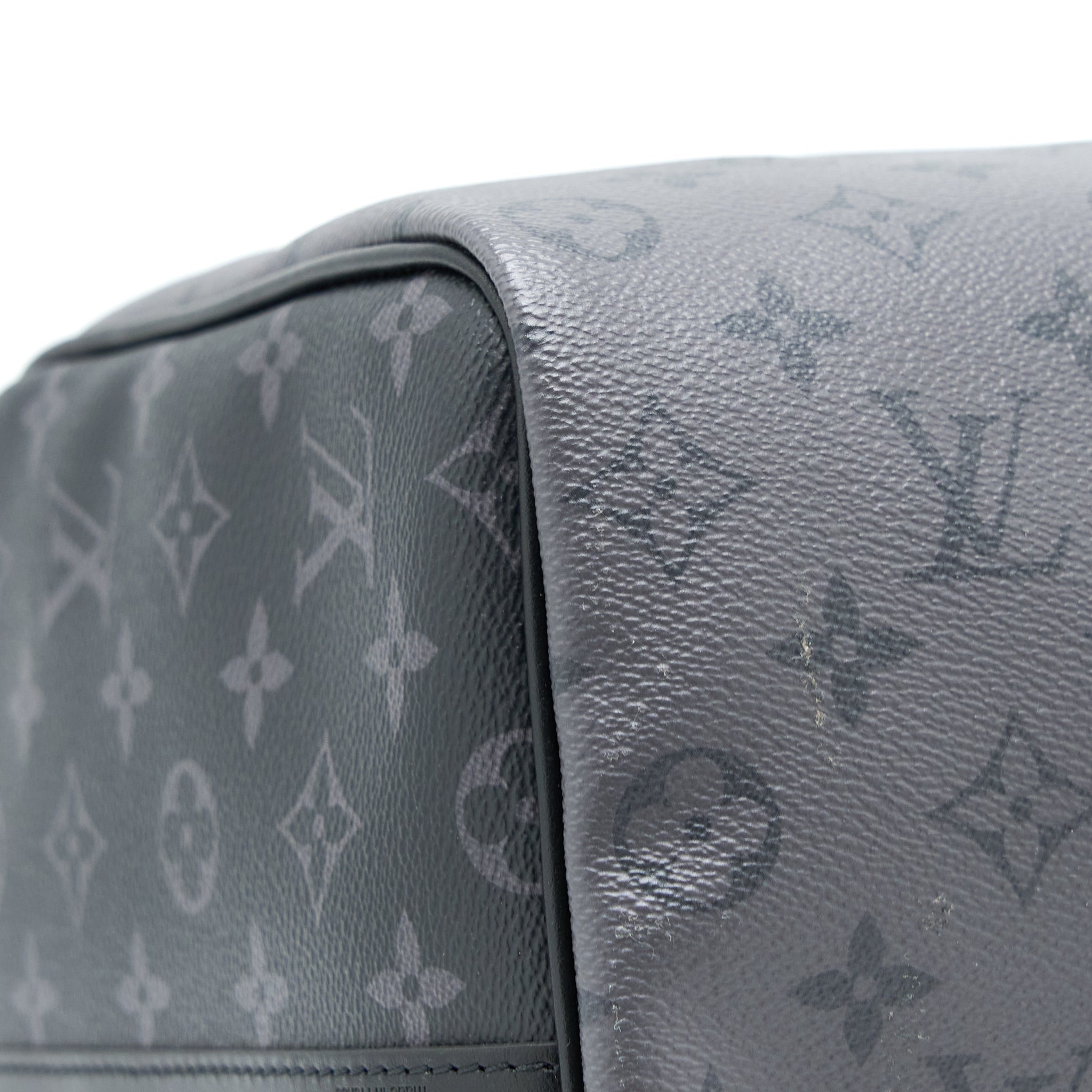 AAA Replica Louis Vuitton LV KEEPALL BANDOULIERE 50 MONOGRAM ECLIPSE CANVAS BLACK/GREY BLACK HARDWARE (NEW VERSION)