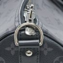 AAA Replica Louis Vuitton LV KEEPALL BANDOULIERE 50 MONOGRAM ECLIPSE CANVAS BLACK/GREY BLACK HARDWARE (NEW VERSION)