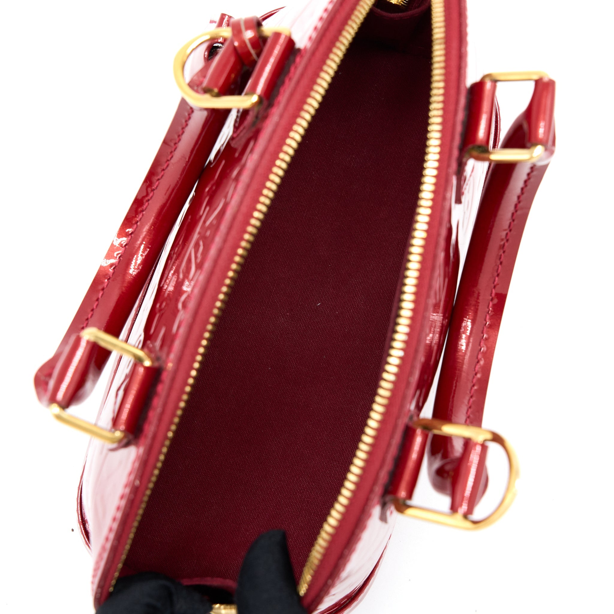 AAA Replica Louis Vuitton LV ALMA BB PATENT RED GHW