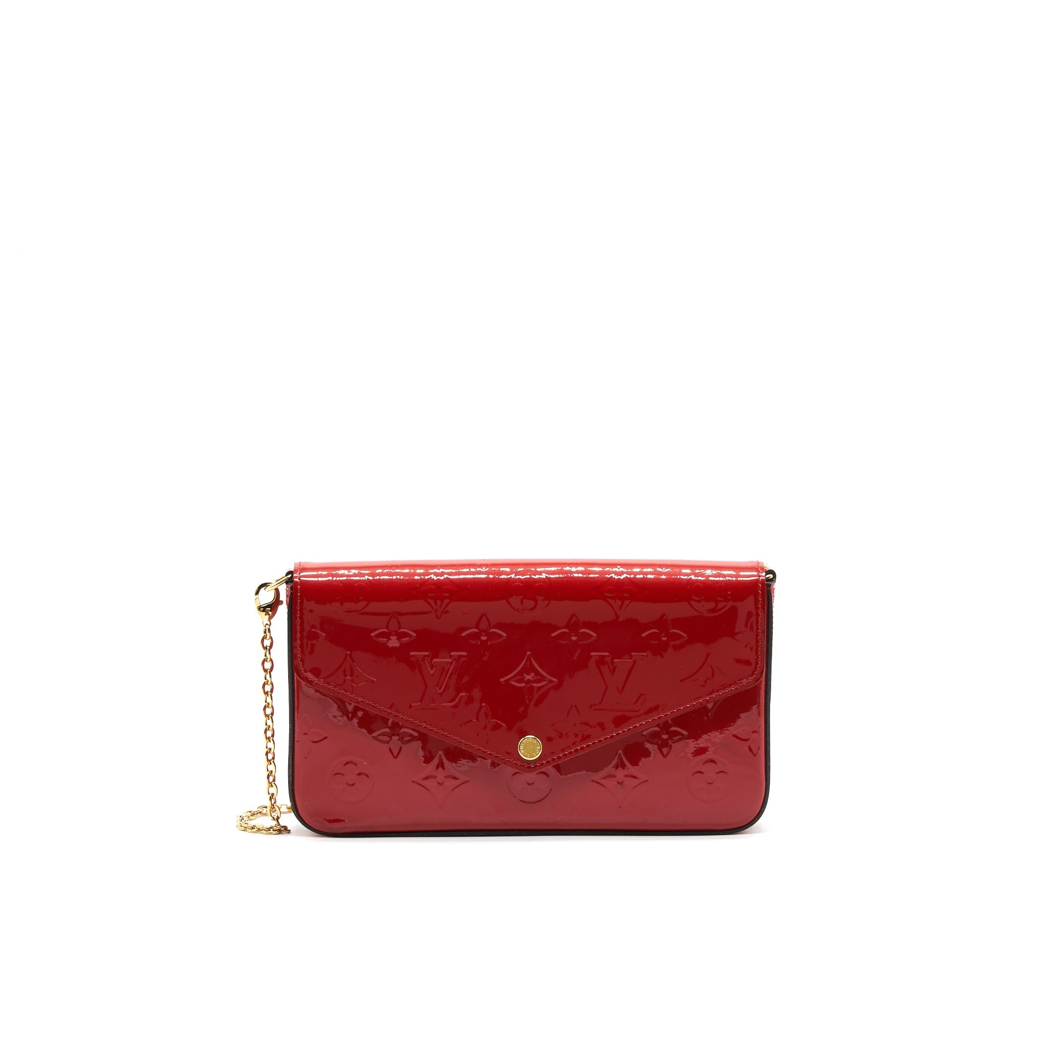 AAA Replica Louis Vuitton LV POCHETTE FELICIE MONOGRAM PATENT LEATHER