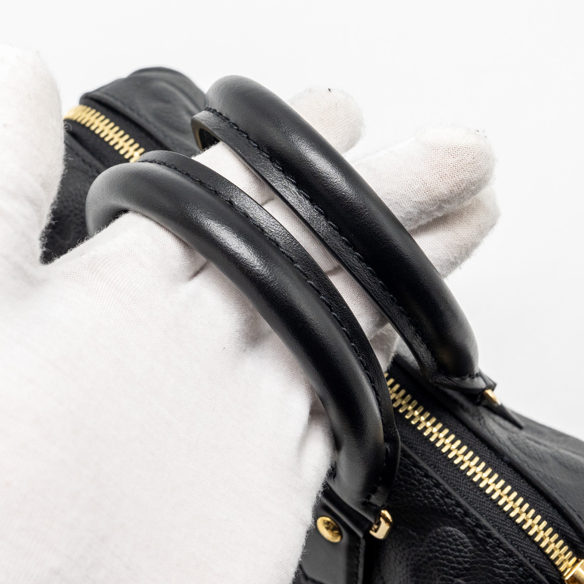 AAA Replica Louis Vuitton LV SPEEDY 20 BANDOULIERE MONOGRAM EMPREINTE BLACK GHW