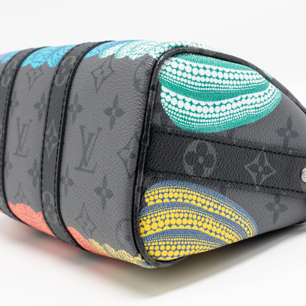 AAA Replica Louis Vuitton LV X YAYOI KUSAMA KEEPALL BANDOULIERE 25 PUMPKIN MULTICOLOURED MONOGRAM CANVAS SHW