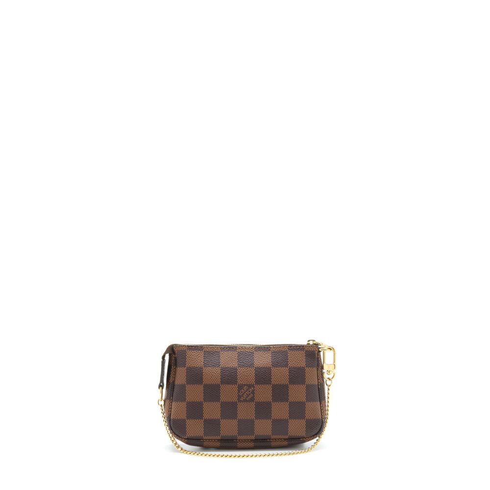 AAA Replica Louis Vuitton LV MINI POCHETTE DAMIER EBENE GHW