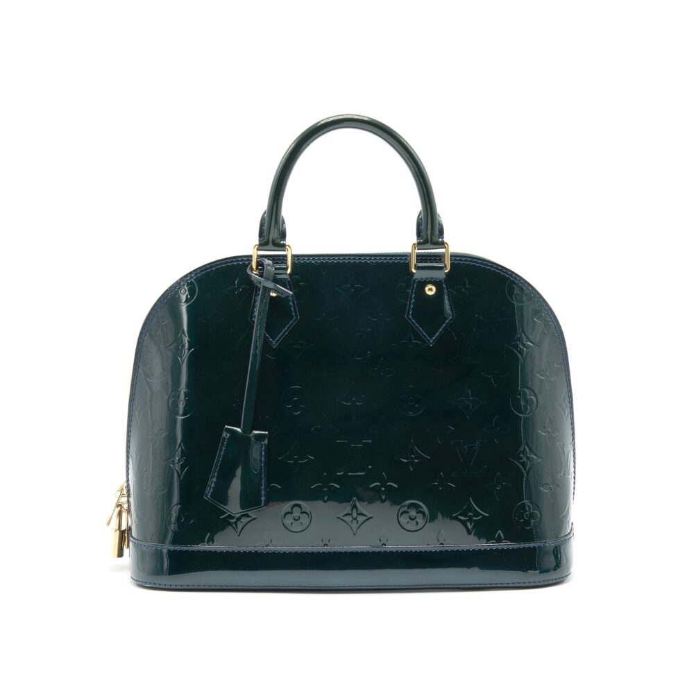 AAA Replica Louis Vuitton LV ALMA PM IN PATENT FORREST GREEN