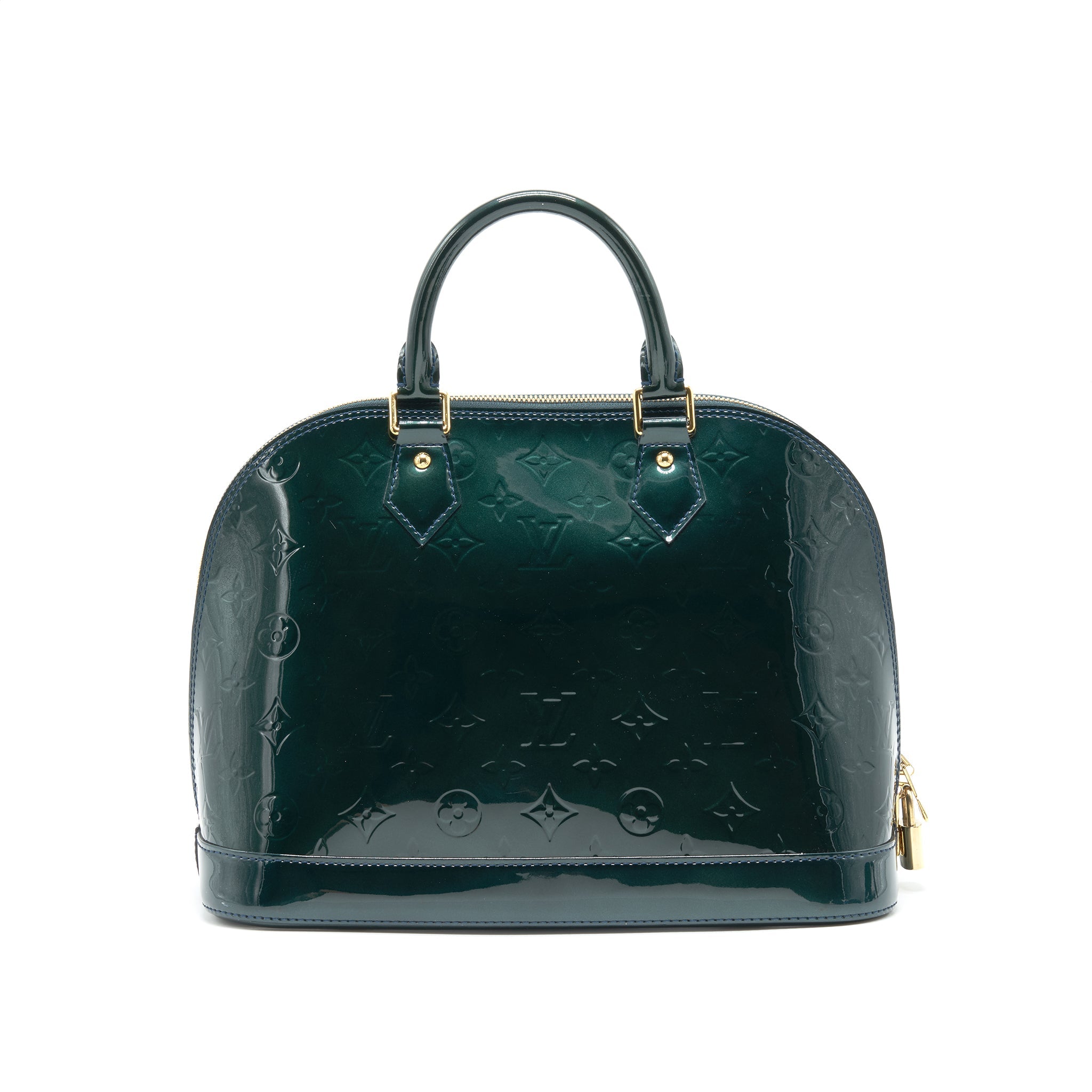 AAA Replica Louis Vuitton LV ALMA PM IN PATENT FORREST GREEN
