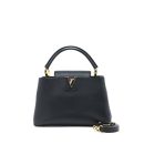 AAA Replica Louis Vuitton LV CAPUCINES MM TAURILLON BLACK GHW