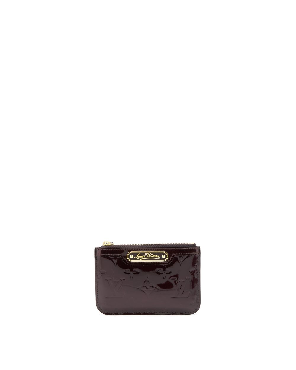 AAA Replica Louis Vuitton LV ZIPPY POUCH WITH KEY CHAIN PATENT DARK RED GHW
