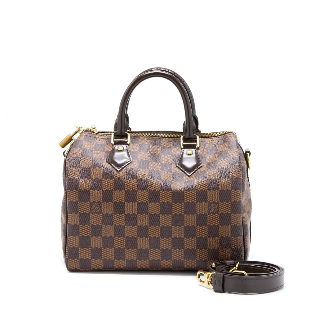 AAA Replica Louis Vuitton LV SPEEDY 25 DAMIER EBENE GHW