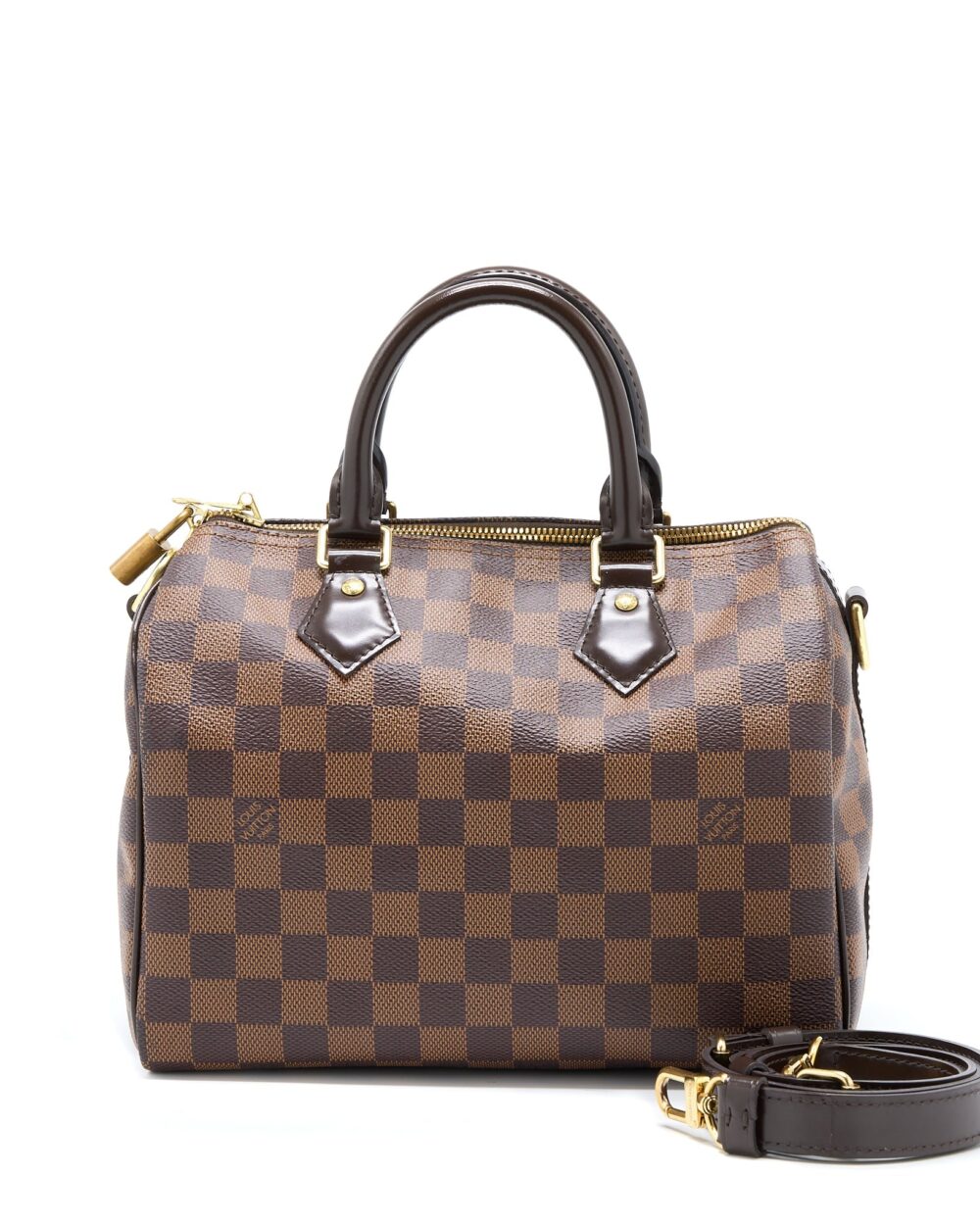 AAA Replica Louis Vuitton LV SPEEDY 25 DAMIER EBENE GHW