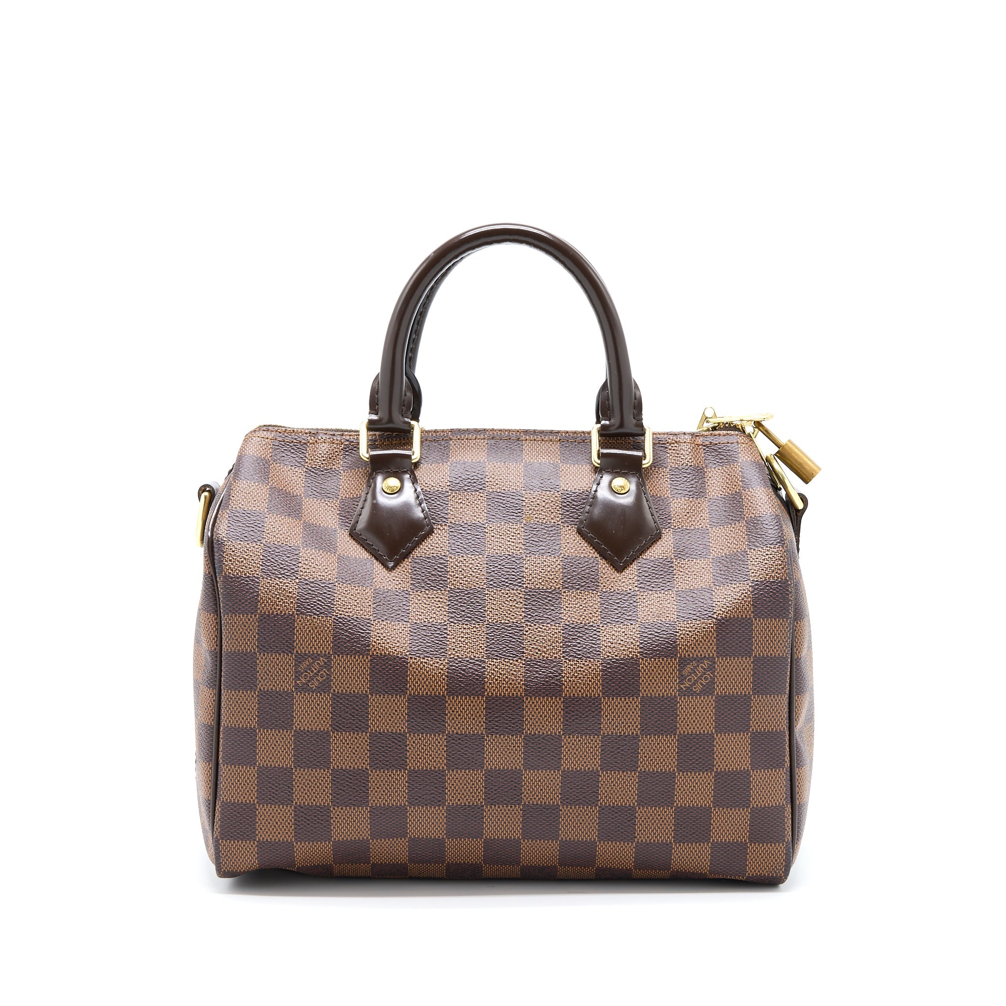 AAA Replica Louis Vuitton LV SPEEDY 25 DAMIER EBENE GHW
