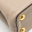 AAA Replica Louis Vuitton LV CAPUCINES BB TAURILLON LIGHT GREY GHW