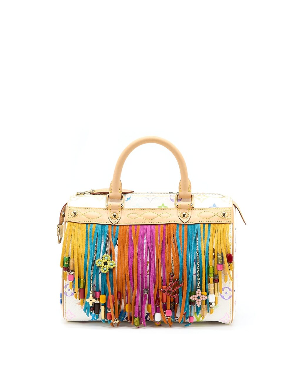 AAA Replica Louis Vuitton LV VINTAGE SPEEDY 25 LIMITED EDITION WHITE/MULTICOLOUR GHW