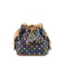 AAA Replica Louis Vuitton LV PETIT NOE BLACK MONOGRAM MULTICOLOUR GHW