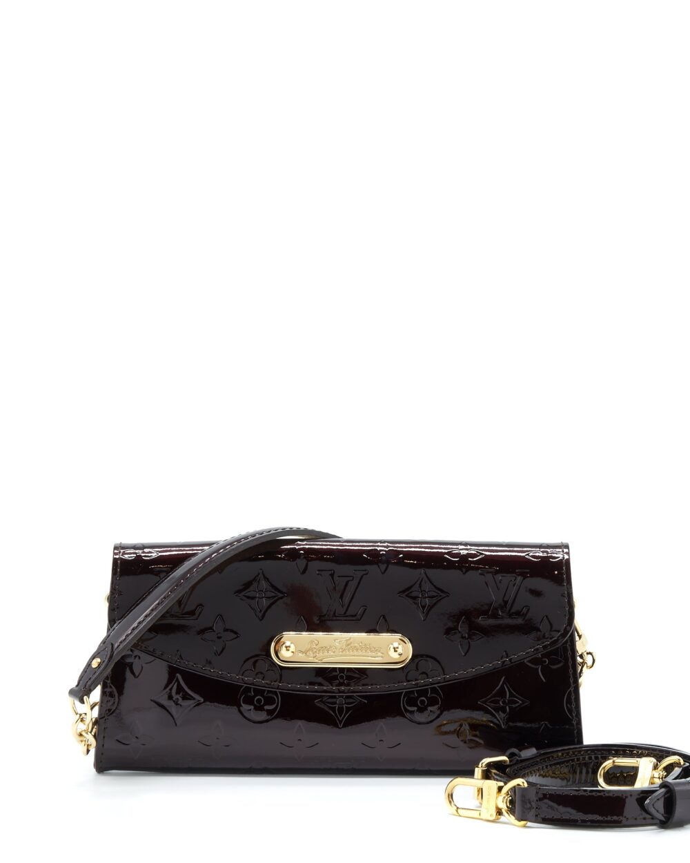 AAA Replica Louis Vuitton LV SUNSET BOULEVARDE PATENT DARK RED GHW