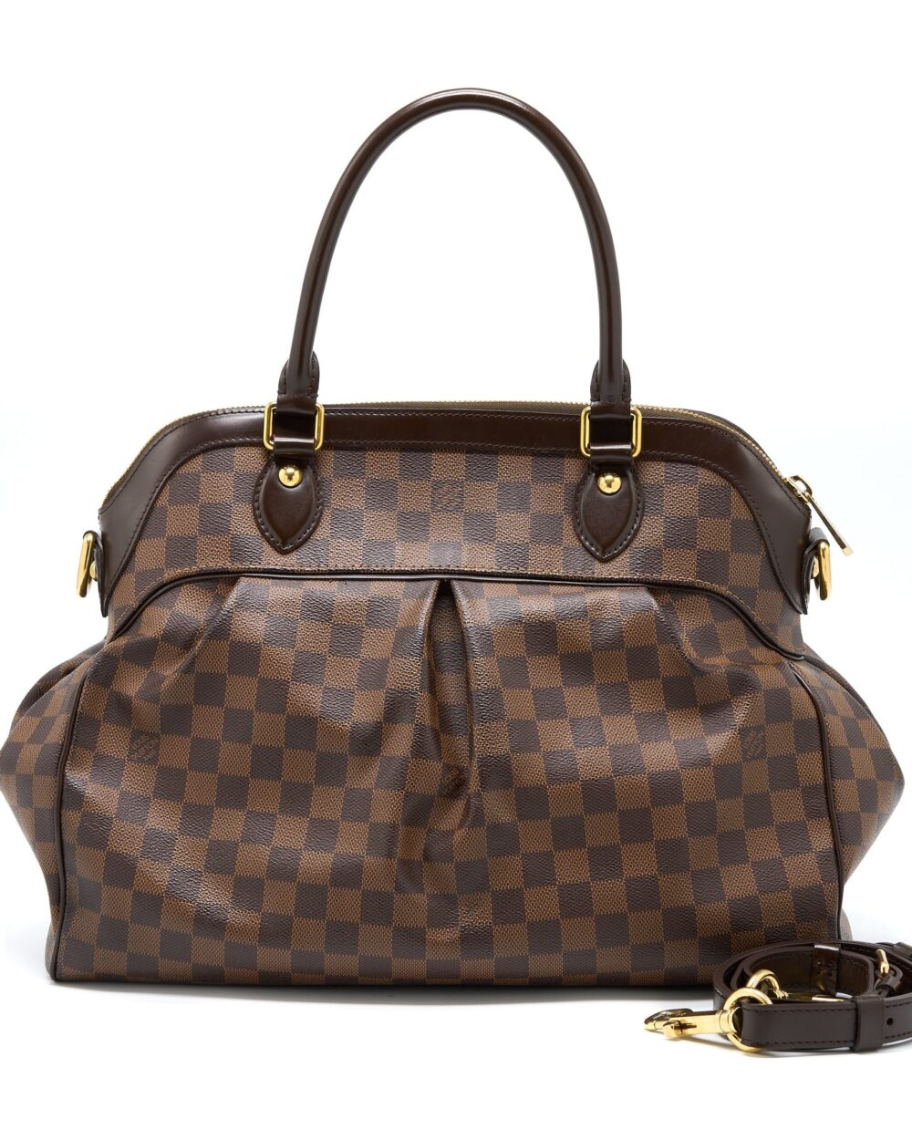 AAA Replica Louis Vuitton LV TREVI BAG DAMIER EBENE CANVAS GHW