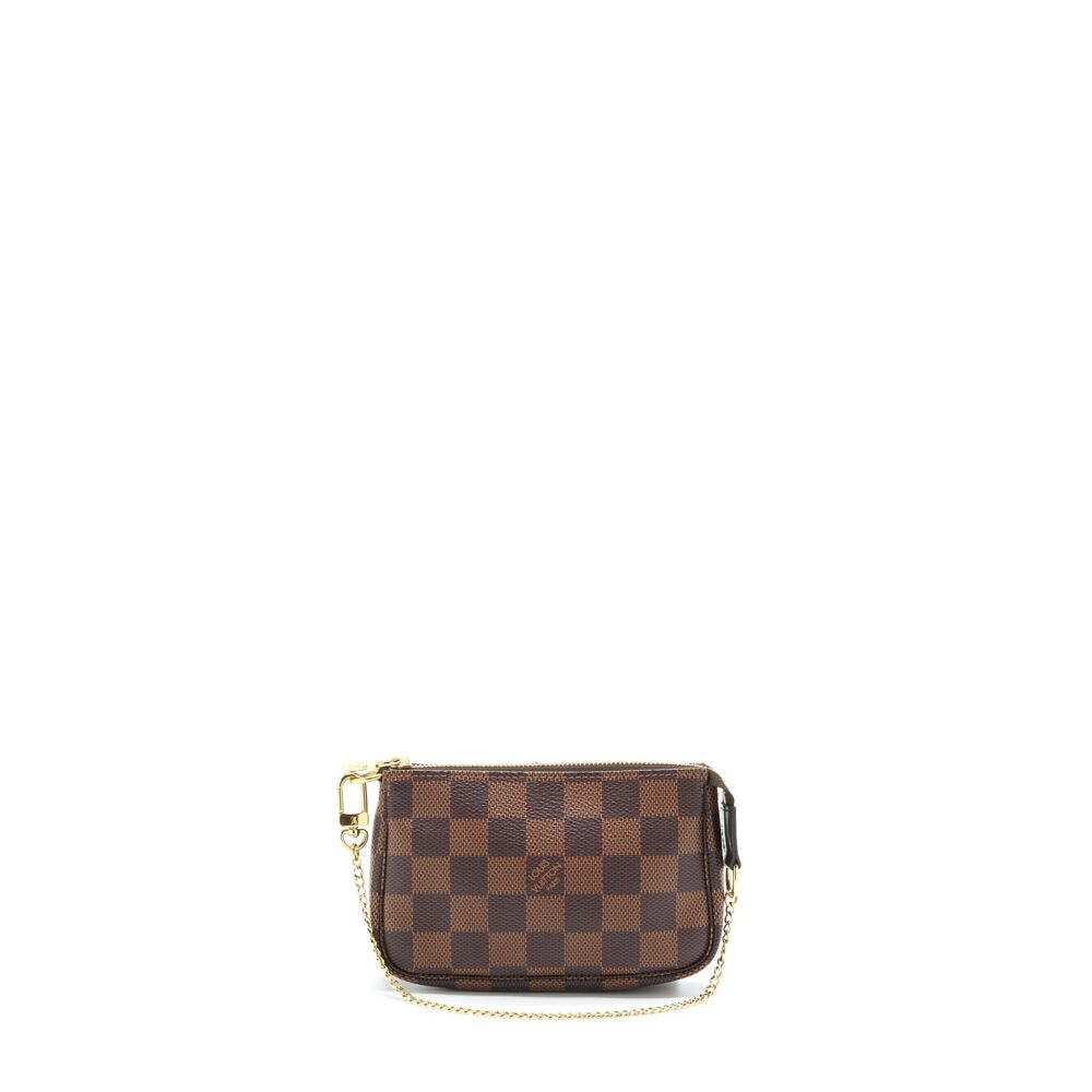 AAA Replica Louis Vuitton LV MINI POCHETTE ACCESSORIES DAMIER EBENE CANVAS GHW