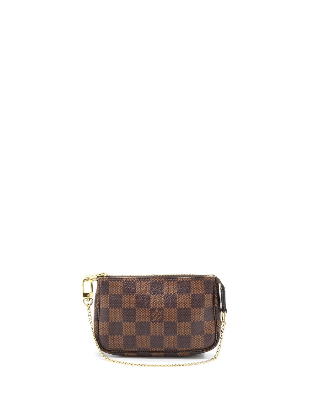 AAA Replica Louis Vuitton LV MINI POCHETTE ACCESSORIES DAMIER EBENE CANVAS GHW