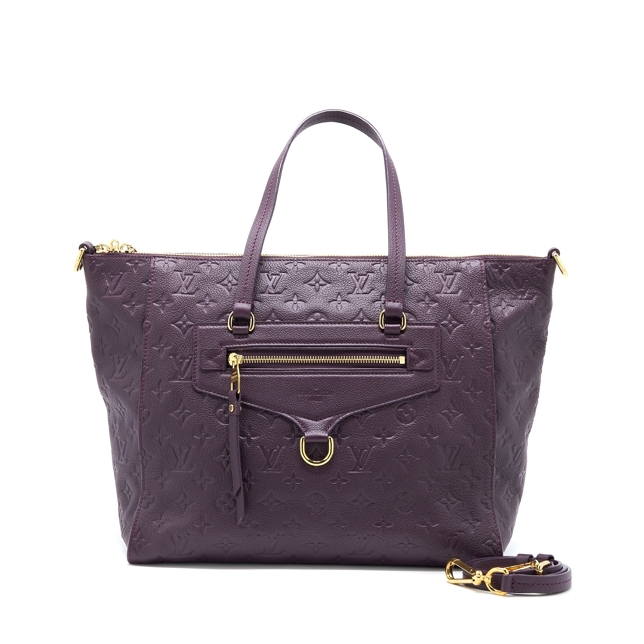 AAA Replica Louis Vuitton LV PETILLANCE TOTE BAG MONOGRAM EMPREINTE DARK PURPLE GHW