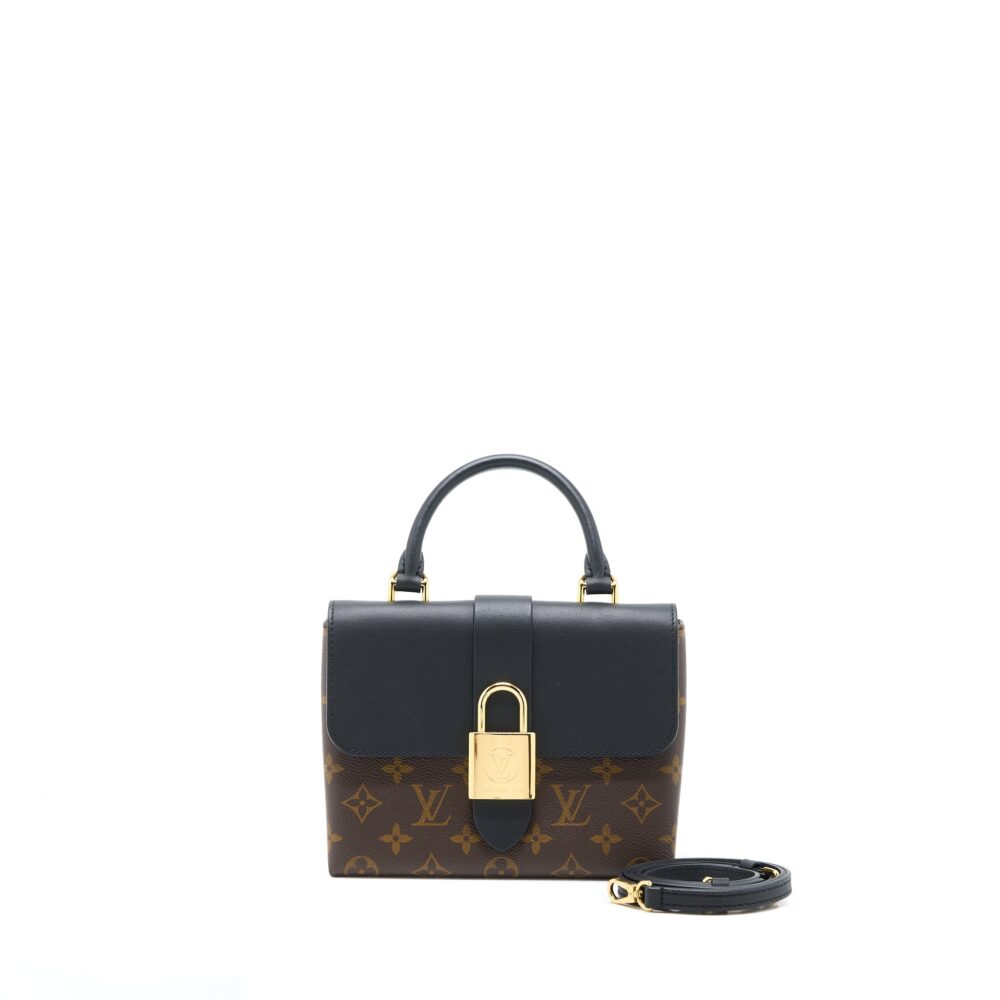 AAA Replica Louis Vuitton LV LOCKY BB MONOGRAM CANVAS/LEATHER BLACK GHW