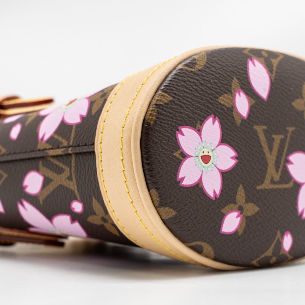 AAA Replica Louis Vuitton LV HARUKI MURAKAMI NANO BUCKET MONOGRAM CANVAS SAKURA BROWN GHW