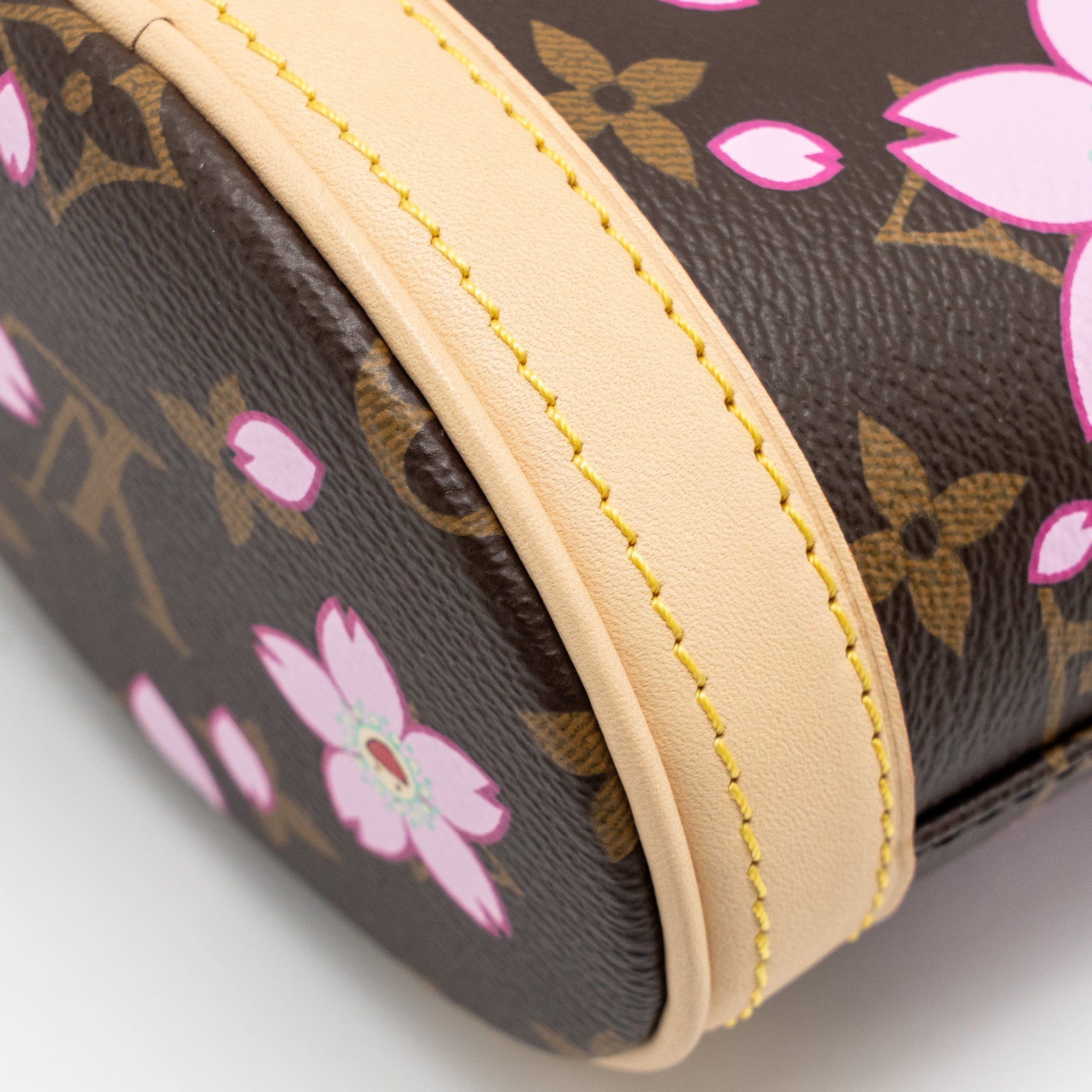 AAA Replica Louis Vuitton LV HARUKI MURAKAMI NANO BUCKET MONOGRAM CANVAS SAKURA BROWN GHW