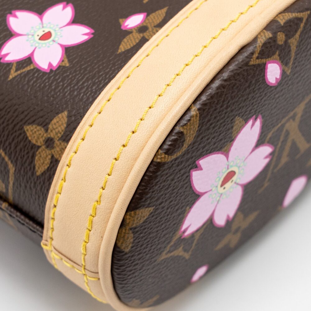 AAA Replica Louis Vuitton LV HARUKI MURAKAMI NANO BUCKET MONOGRAM CANVAS SAKURA BROWN GHW