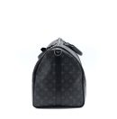AAA Replica Louis Vuitton LV KEEPALL 55 WITH SHOULDER STRAP MONOGRAM ECLIPSE CANVAS SHW
