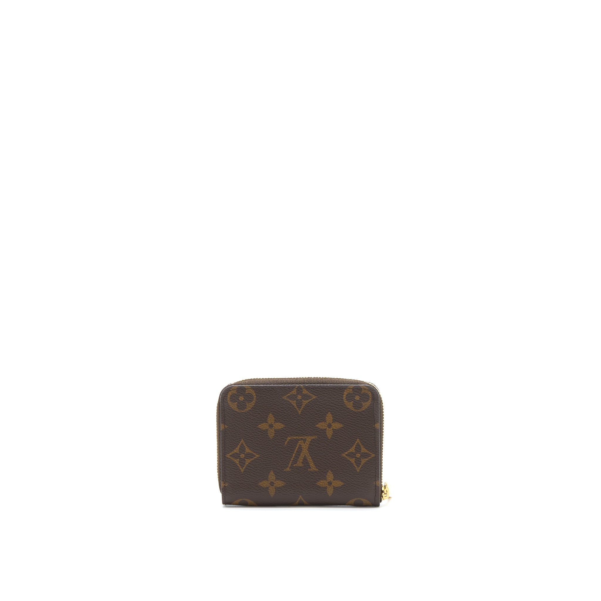 AAA Replica Louis Vuitton LV SMALL ZIP CARDHOLDER MONOGRAM CANVAS GHW