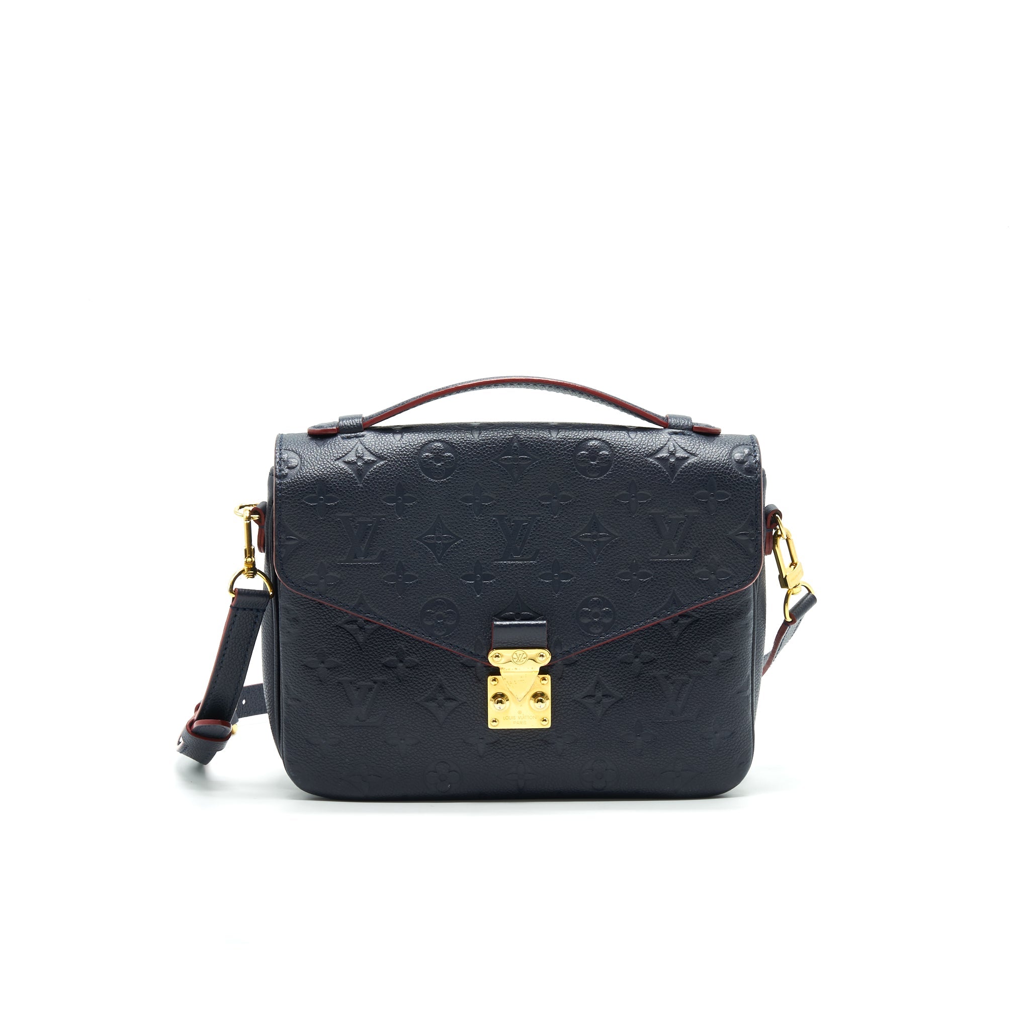 AAA Replica Louis Vuitton LV POCHETTE METIS MONOGRAM EMPREINTE LEATHER MARINE ROUGE
