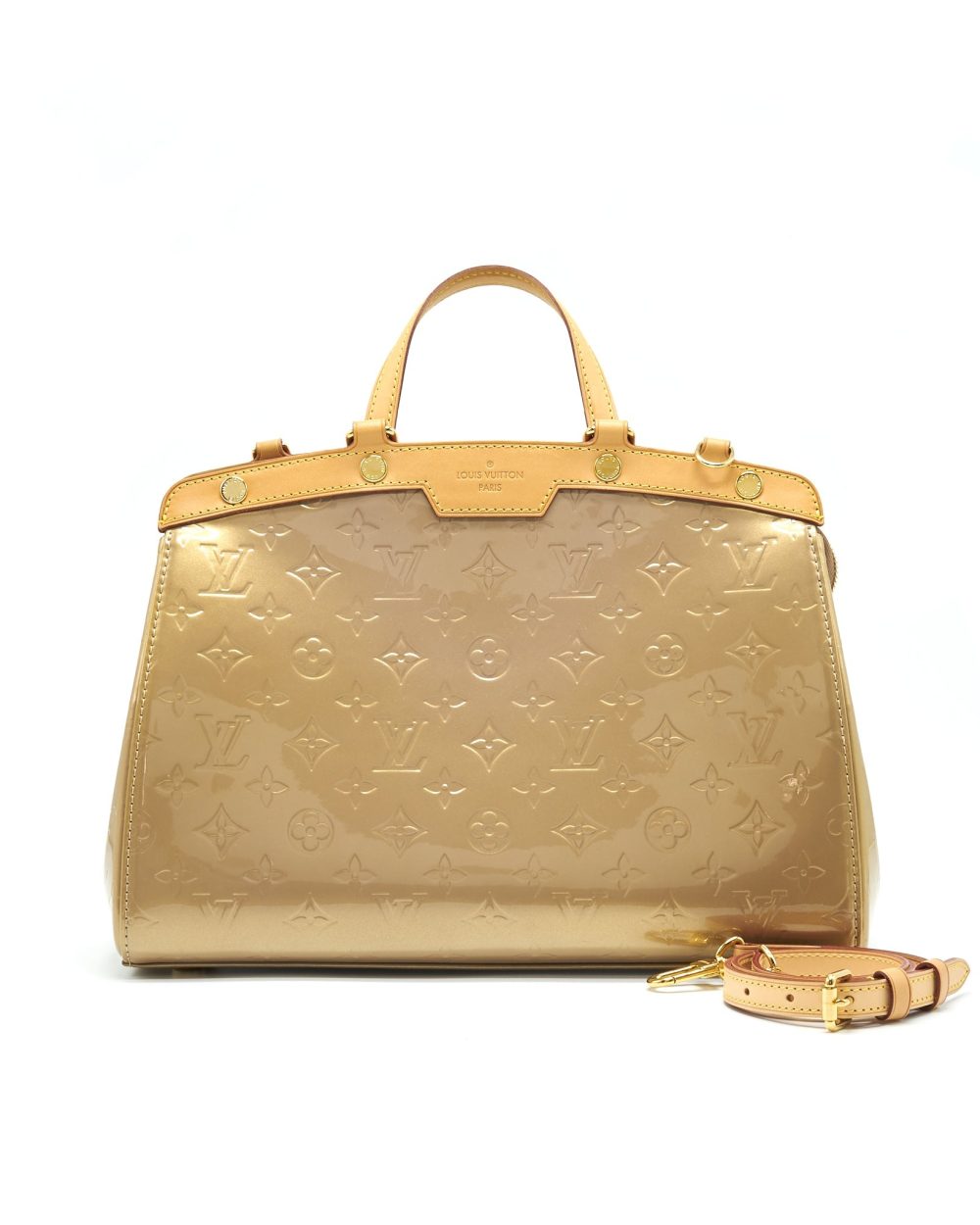 AAA Replica Louis Vuitton LV VERNIS BREA MM BEIGE POUDRE