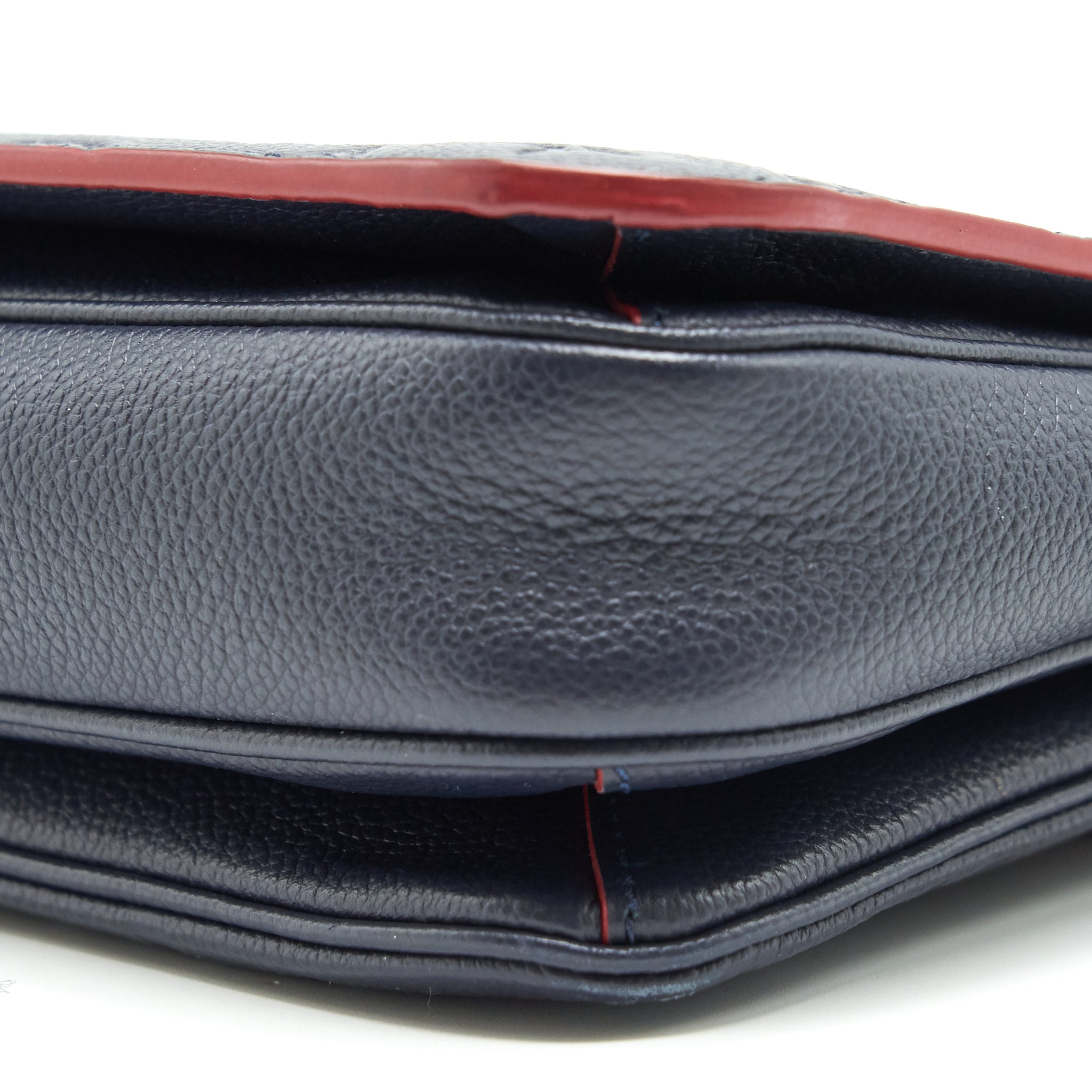 AAA Replica Louis Vuitton LV POCHETTE METIS MONOGRAM EMPREINTE LEATHER MARINE ROUGE