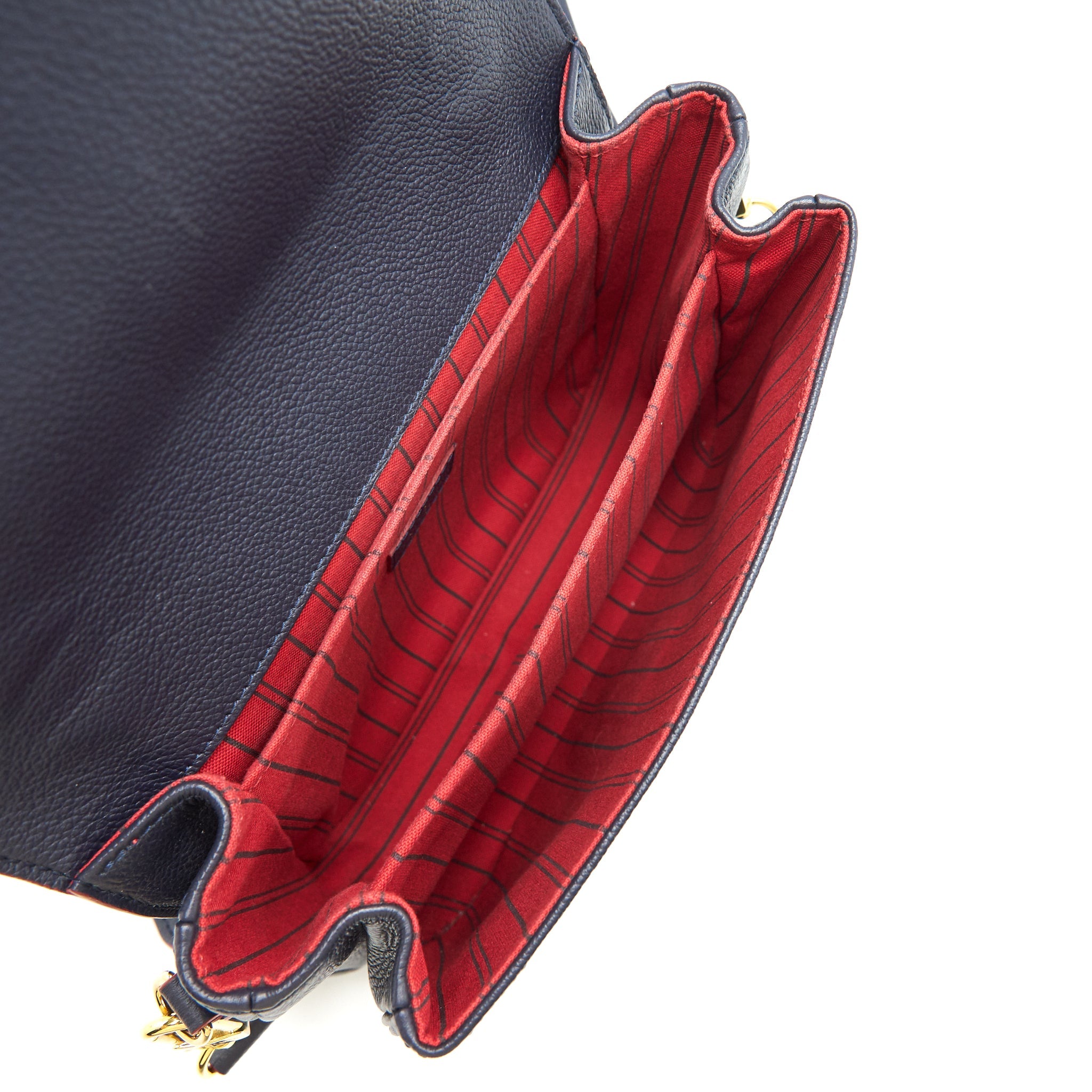 AAA Replica Louis Vuitton LV POCHETTE METIS MONOGRAM EMPREINTE LEATHER MARINE ROUGE