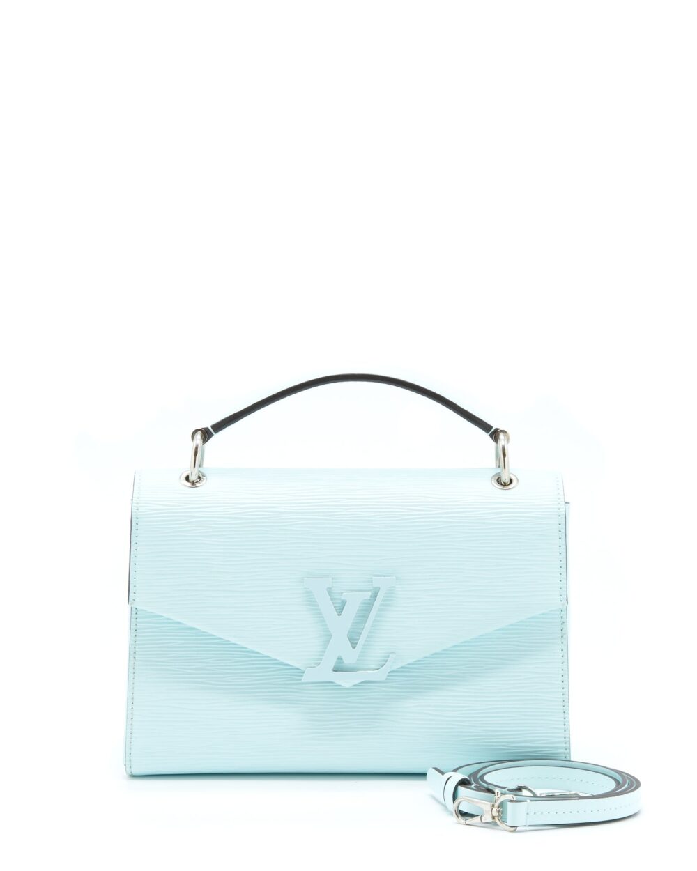 AAA Replica Louis Vuitton LV TOP HANDLE FLAP BAG EPI LIGHT BLUE SHW